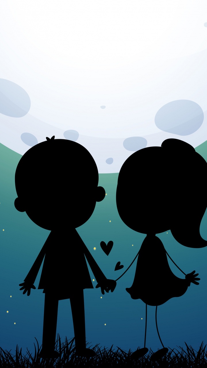 Обои силуэт, картинка, векторная графика, иллюстрация, воздушный шарик в разрешении 720x1280