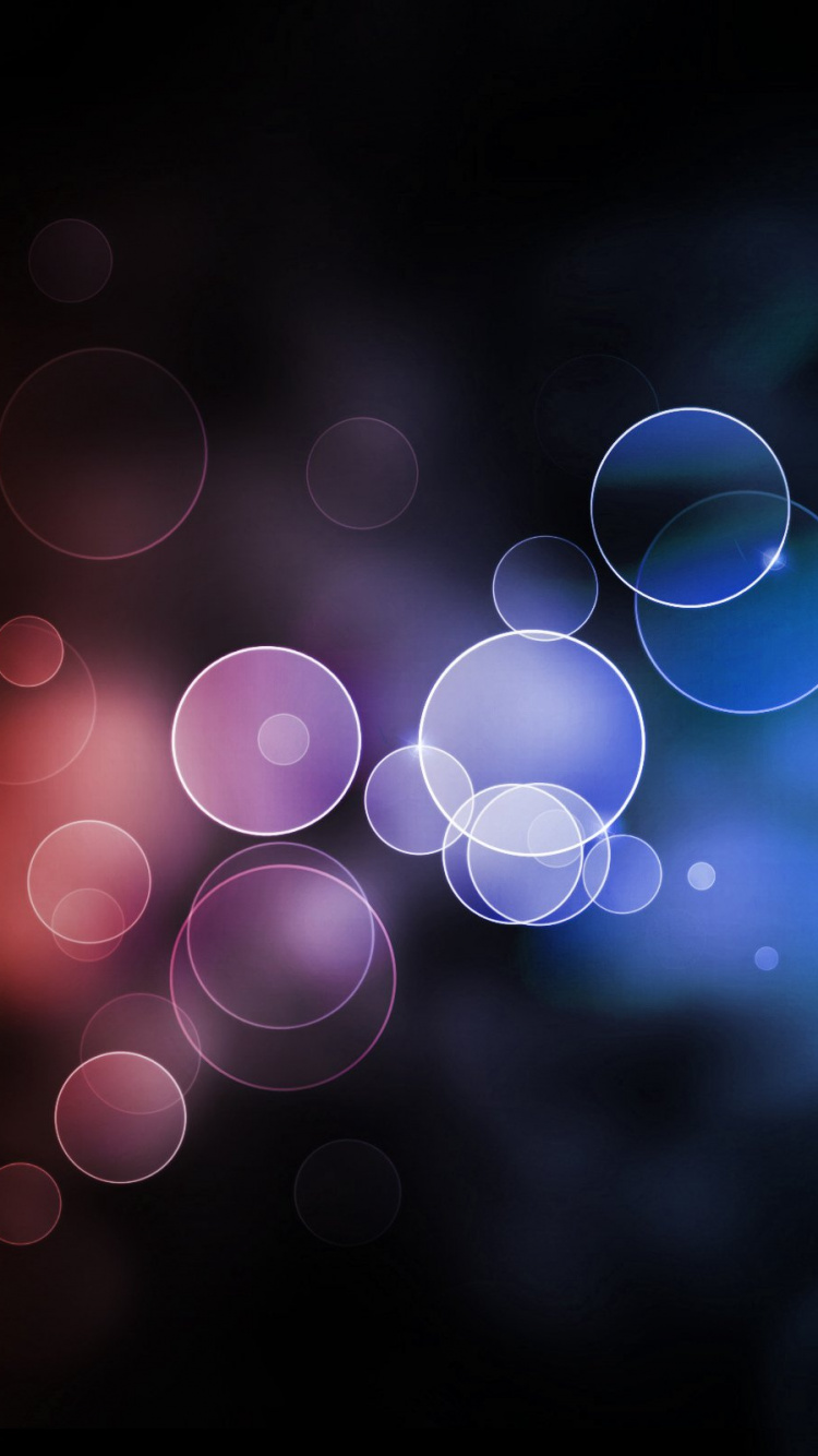 Обои боке, синий, свет, круг, блик в разрешении 750x1334