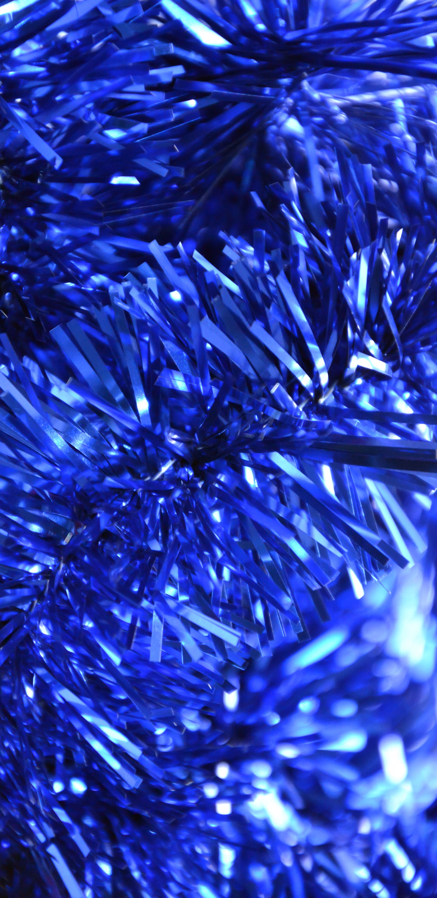 Обои мишура, Новый год, рождественский орнамент, Рождественский день, синий кобальт в разрешении 1440x2960