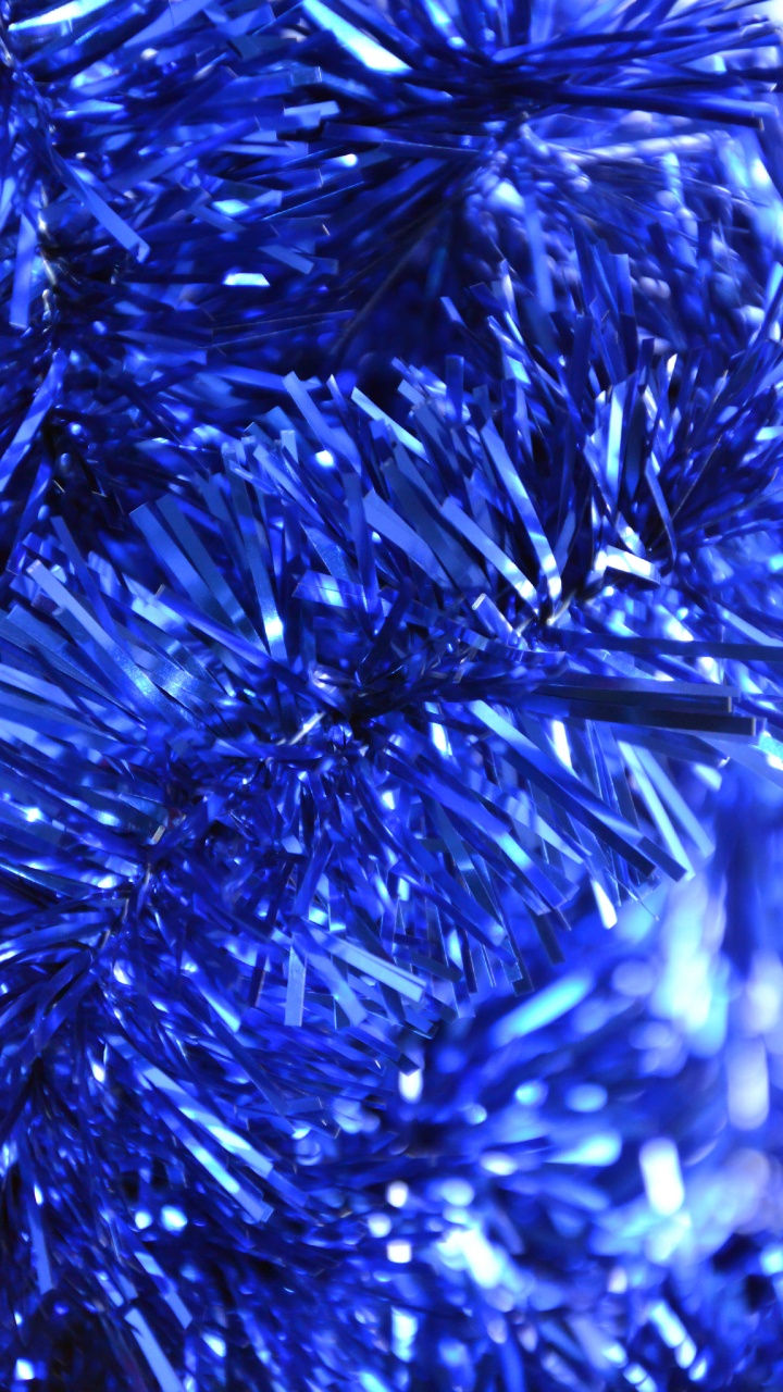 Обои мишура, Новый год, рождественский орнамент, Рождественский день, синий кобальт в разрешении 720x1280