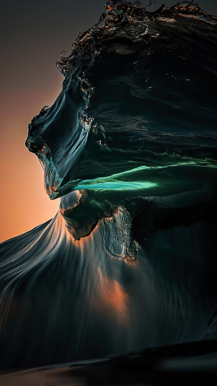 Обои вода, пейзаж, ветровая волна, ветер, электрик в разрешении 750x1334