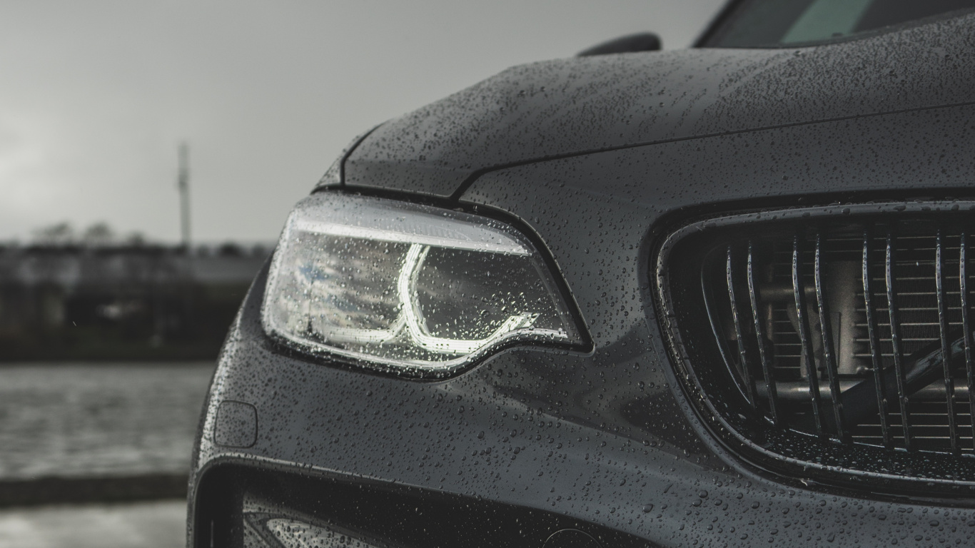 Обои bmw, БМВ м2, авто, черный, белые в разрешении 1366x768