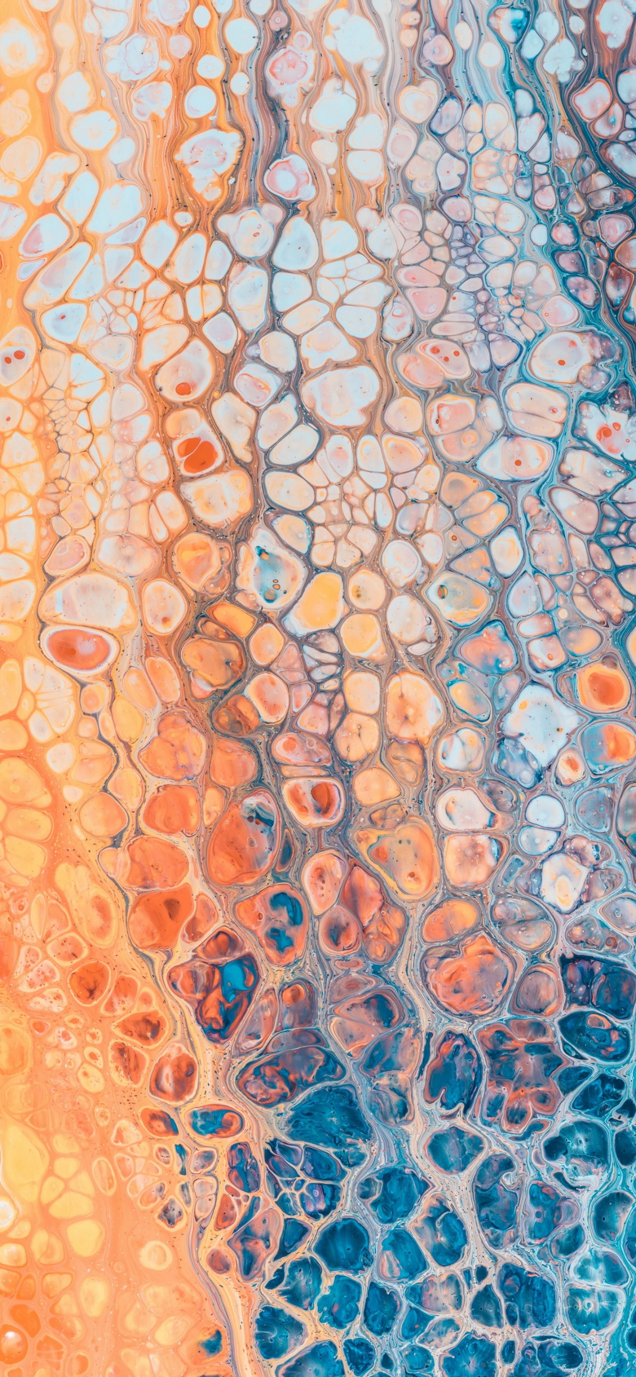 Обои Оранжевый цвет, андроид, смартфон, живопись, арт в разрешении 1242x2688