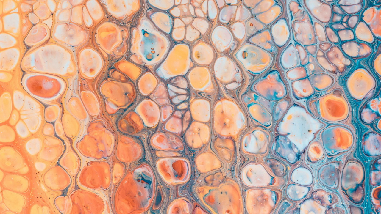 Обои Оранжевый цвет, андроид, смартфон, живопись, арт в разрешении 1280x720