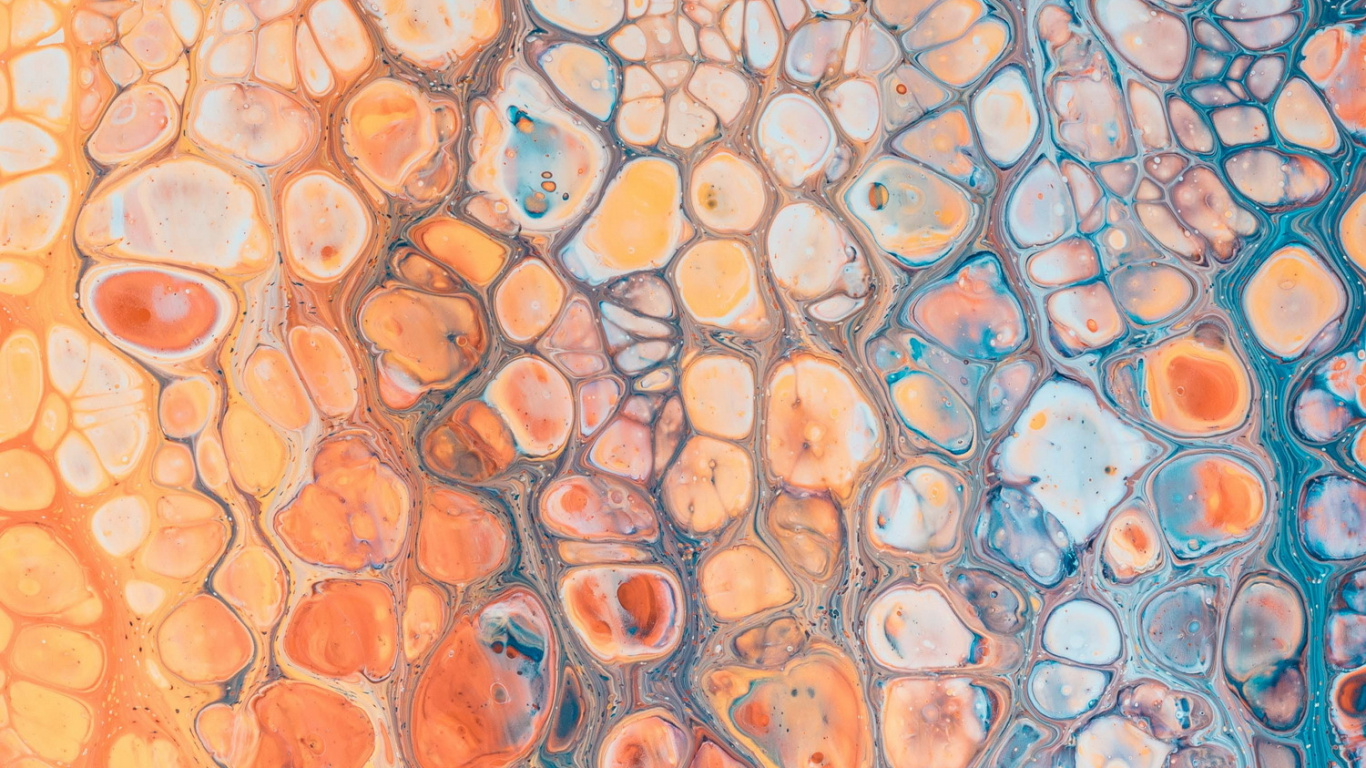 Обои Оранжевый цвет, андроид, смартфон, живопись, арт в разрешении 1366x768