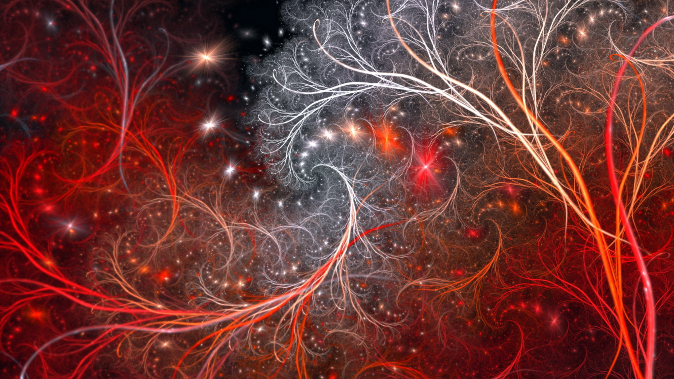 Обои абстракция, фрактальное искусство, графика, космос, круг в разрешении 1366x768