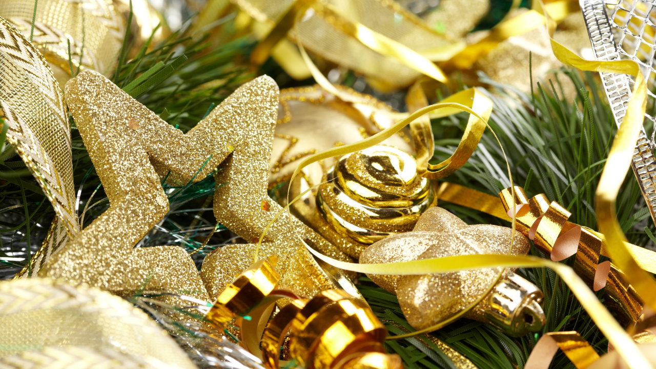 Обои рождественский орнамент, Новый год, Рождественский день, Рождественские украшения, елка в разрешении 1280x720