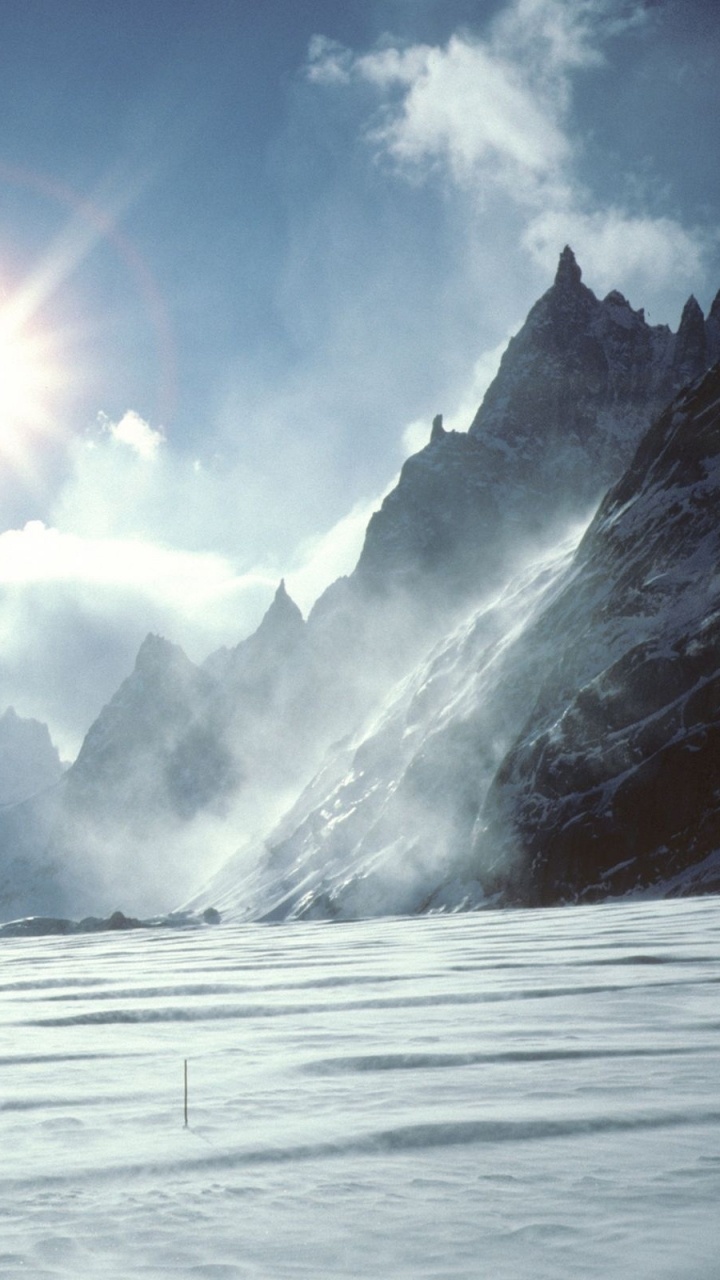 Обои утром, холодно, ледяная форма, небо, замораживание в разрешении 720x1280