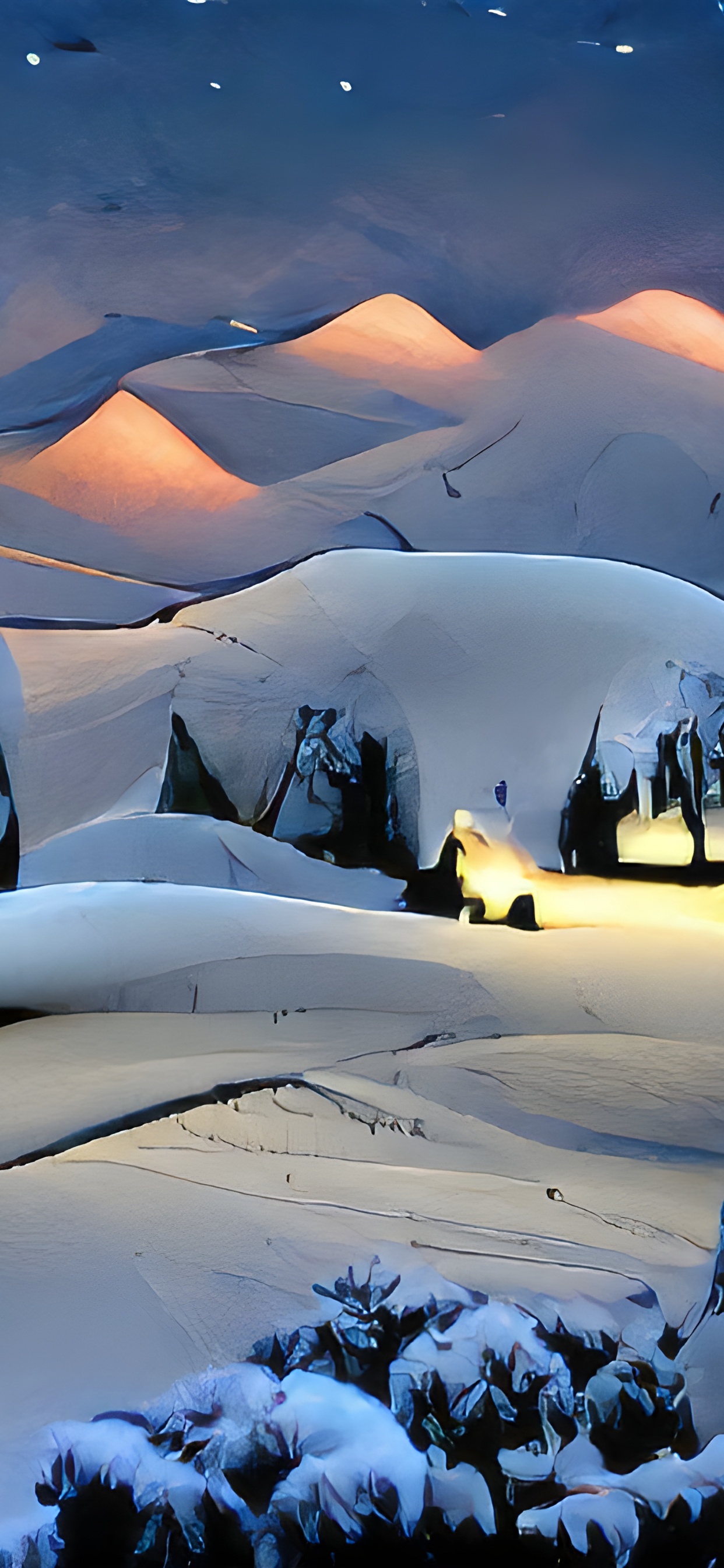 Обои снег, атмосфера, растение, дневное время, мир в разрешении 1242x2688