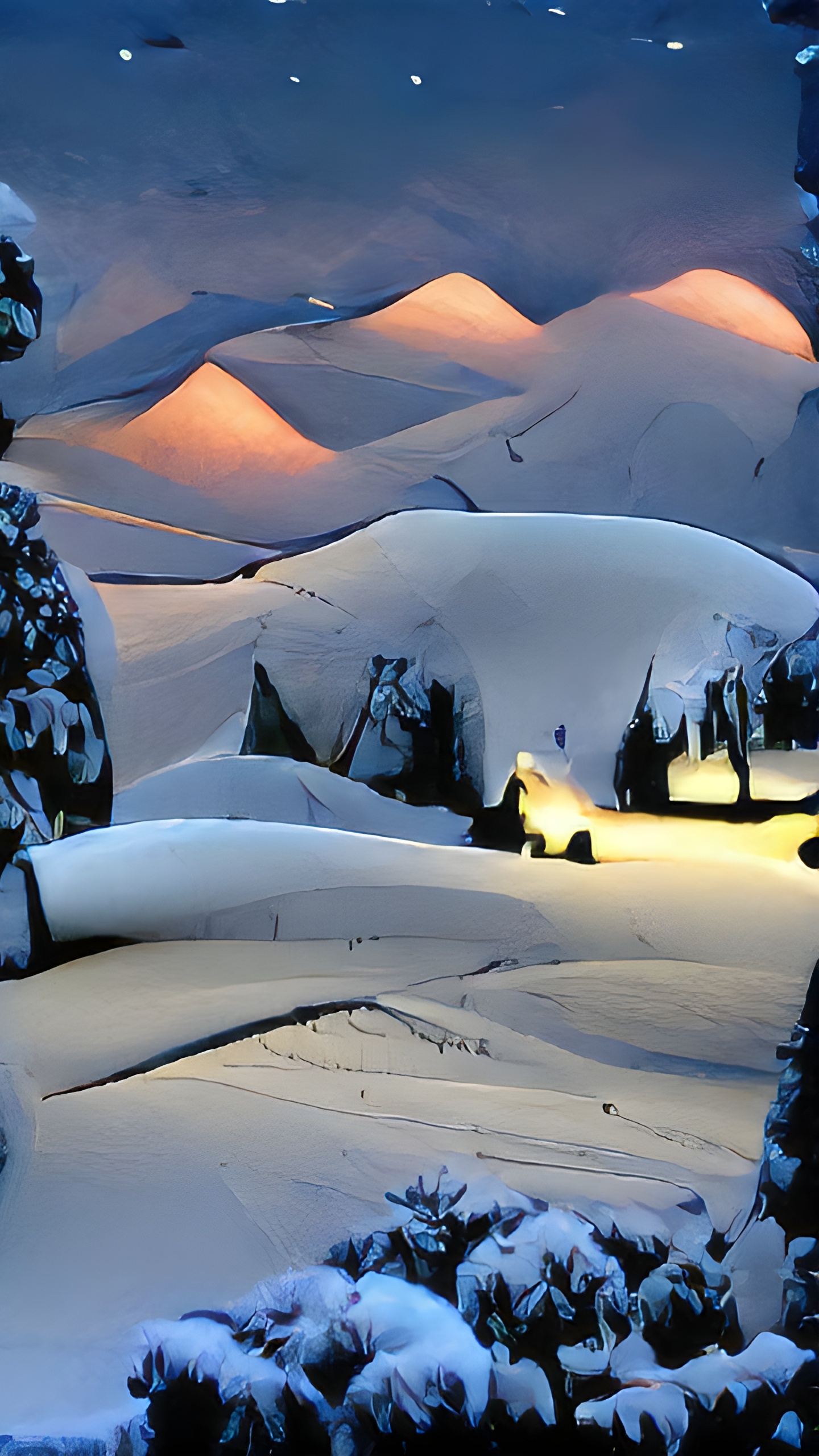 Обои снег, атмосфера, растение, дневное время, мир в разрешении 1440x2560