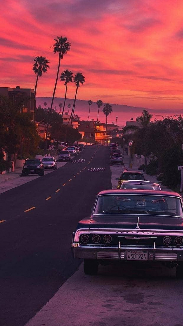 Обои эстетический вечер, эстетика, ночь, легковые автомобили, облако в разрешении 750x1334