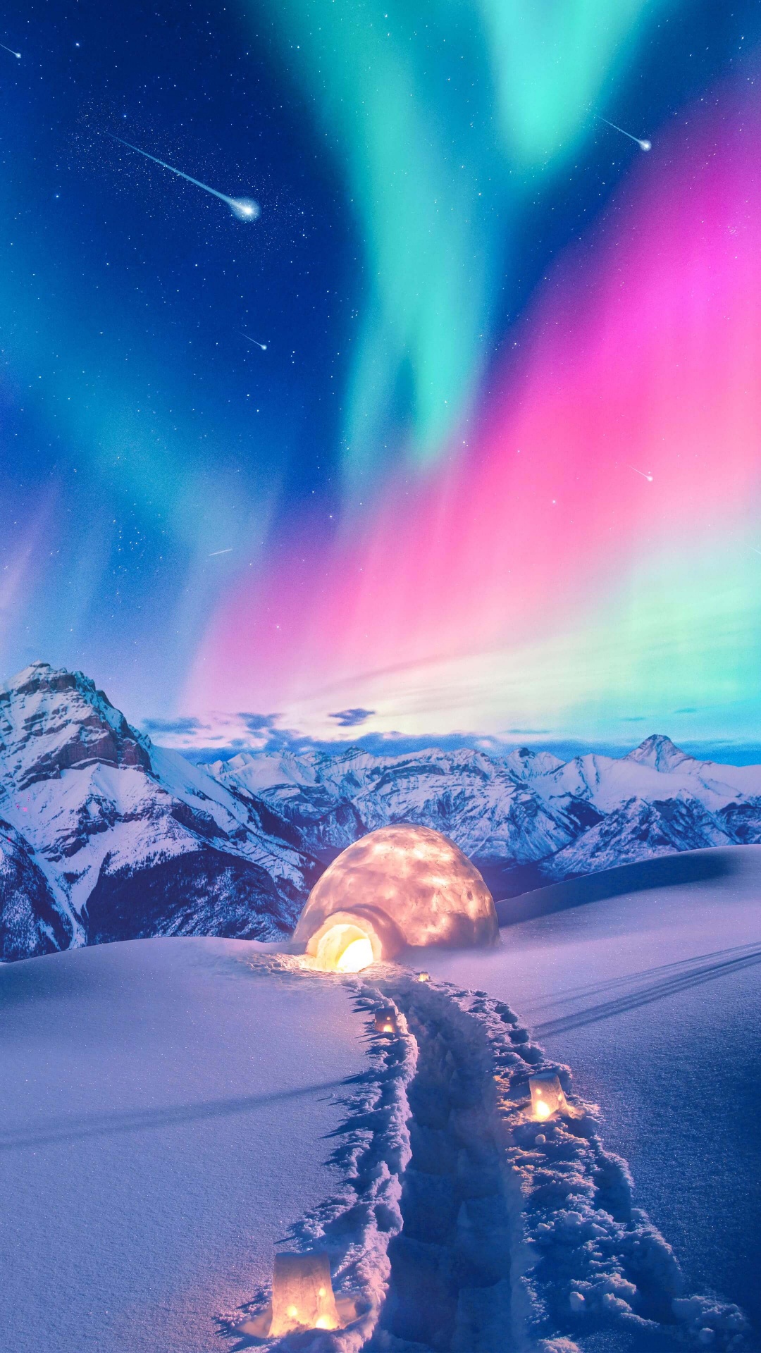 Обои Аврора, природа, свет, андроид, атмосфера в разрешении 1080x1920