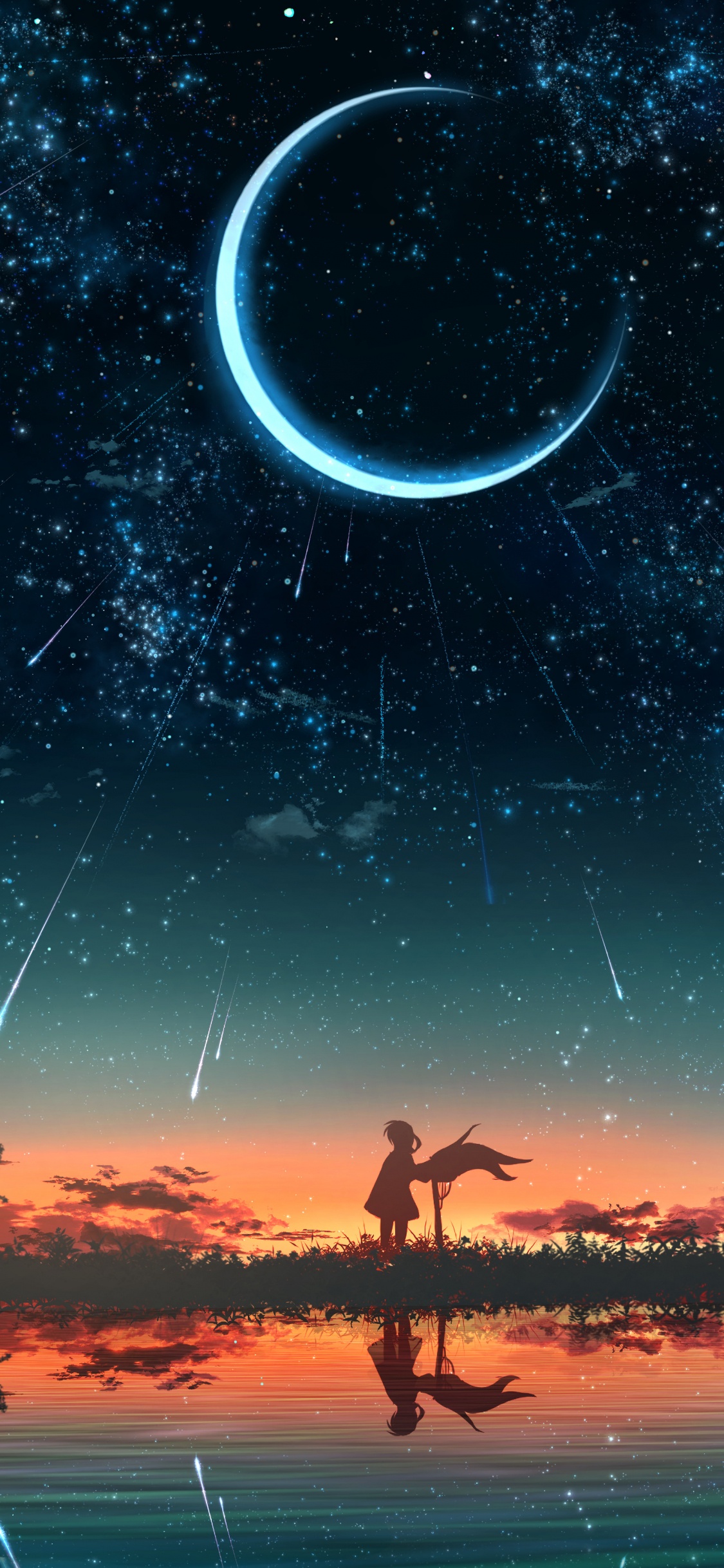 Обои двигатель лунный душ, вода, атмосфера, мир, свет в разрешении 1125x2436