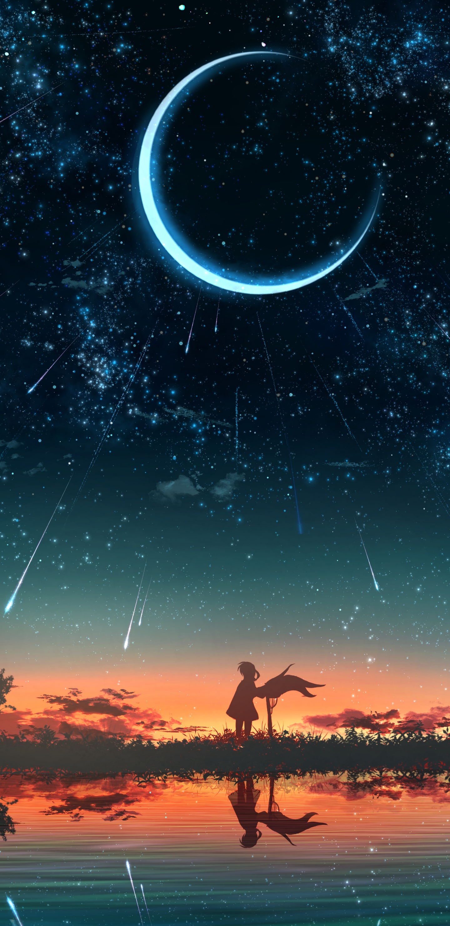 Обои двигатель лунный душ, вода, атмосфера, мир, свет в разрешении 1440x2960