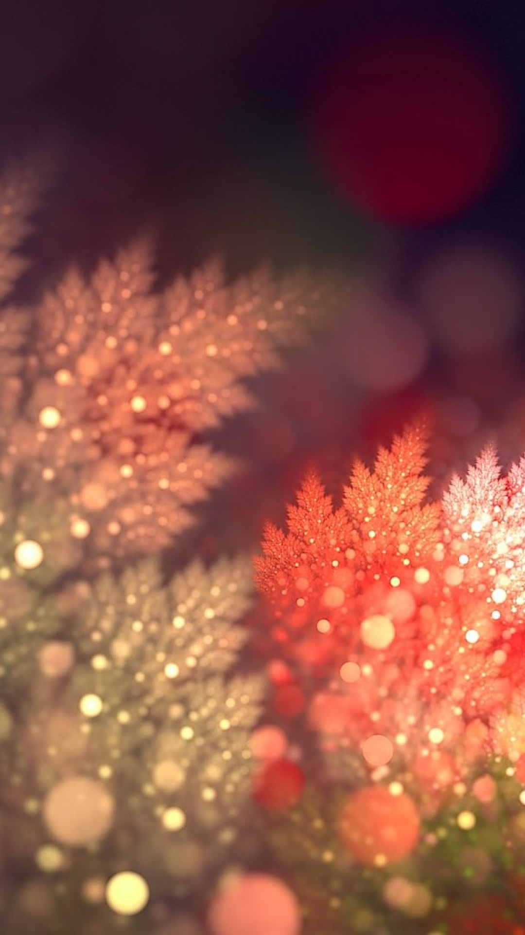 Обои красный цвет, свет, освещение, Рождественские огни, ночь в разрешении 1080x1920