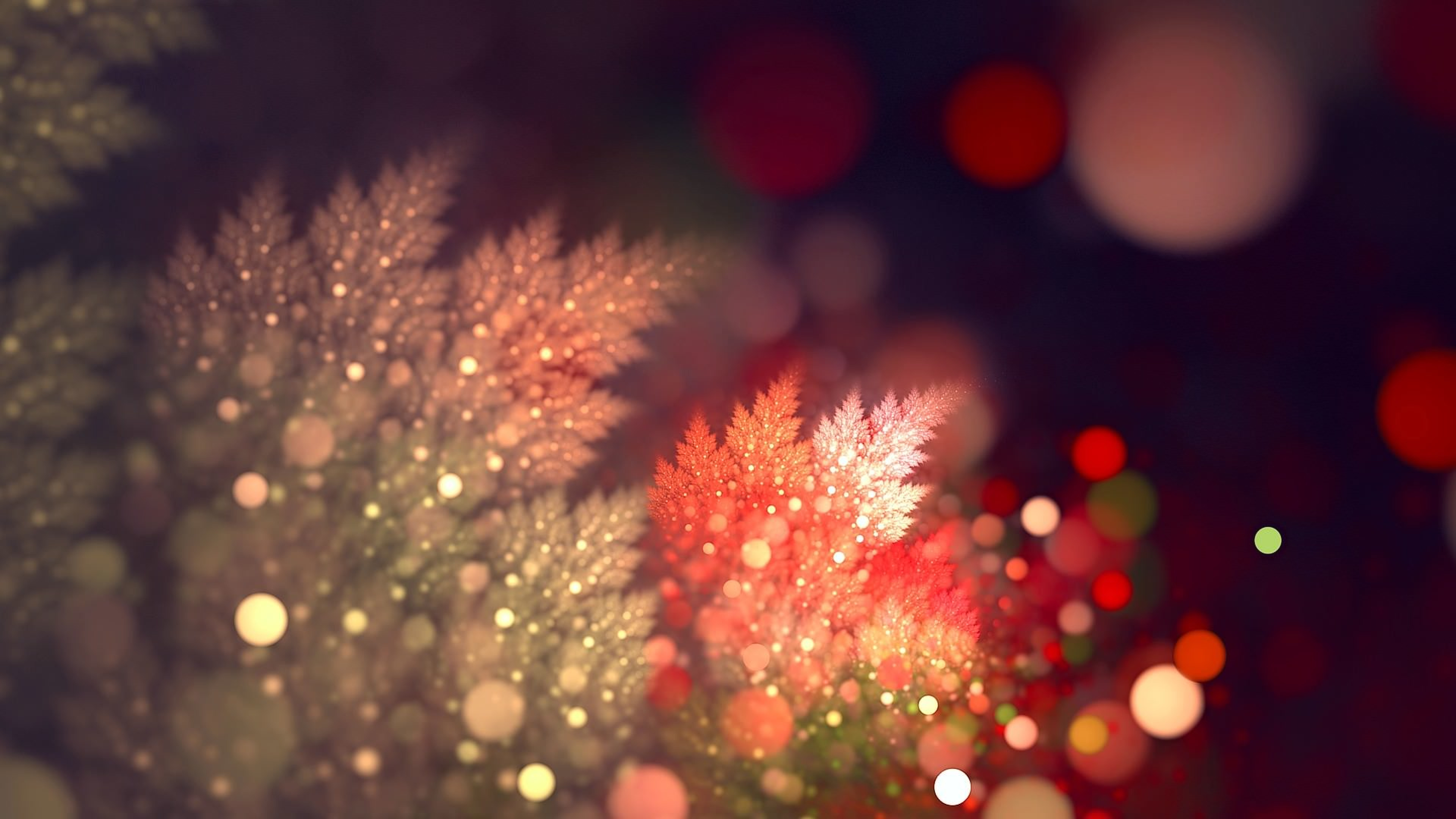 Обои красный цвет, свет, освещение, Рождественские огни, ночь в разрешении 3840x2160