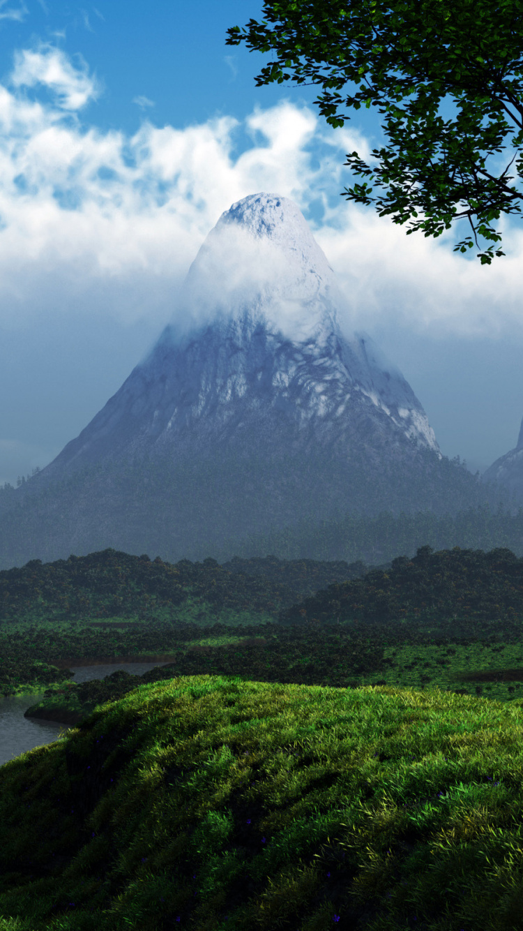 Обои природа, нагорье, горный рельеф, горная станция, гора в разрешении 750x1334