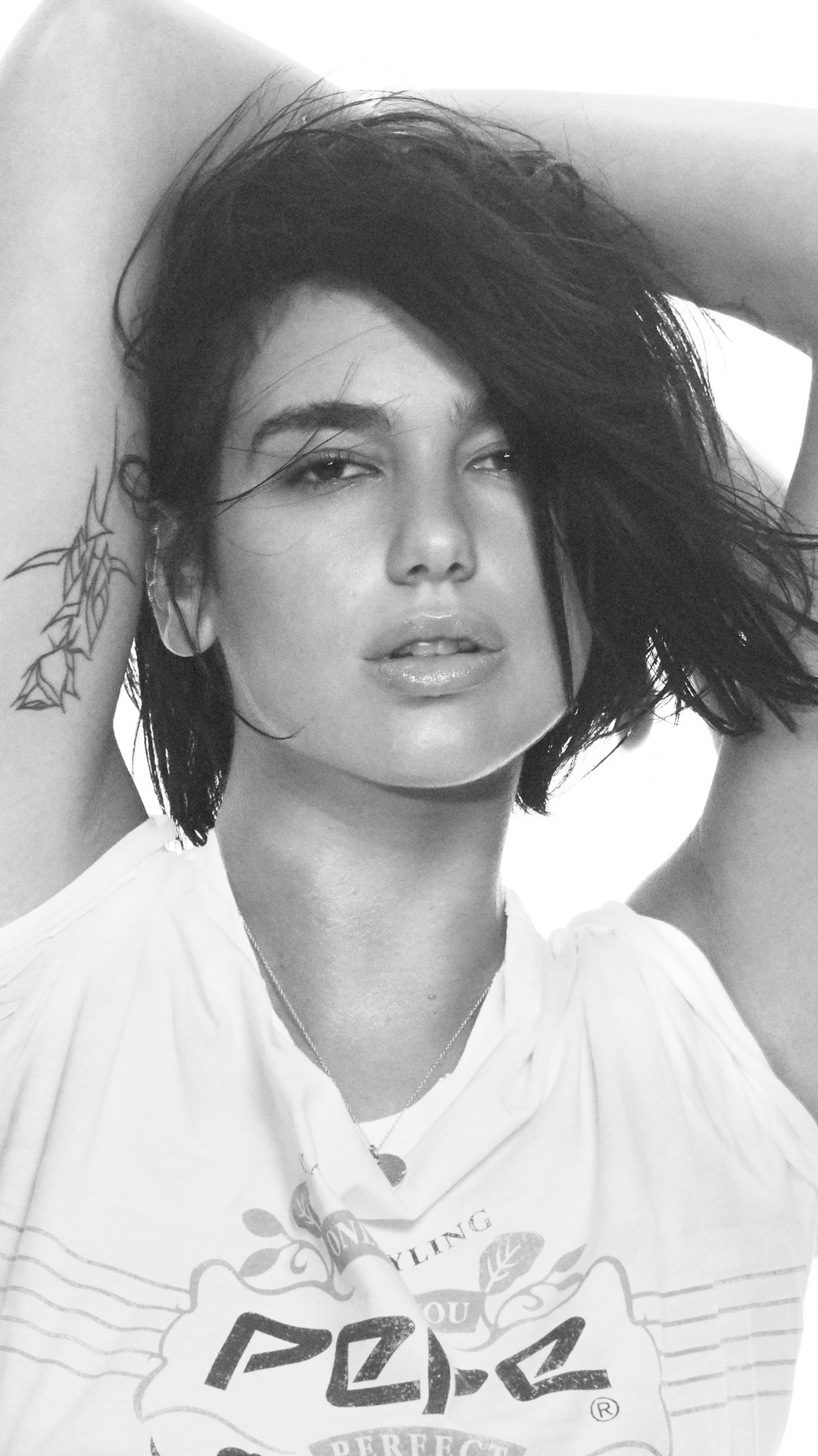Обои белые, музыкант, Лондон, Dua Lipa, джинсы в разрешении 1080x1920