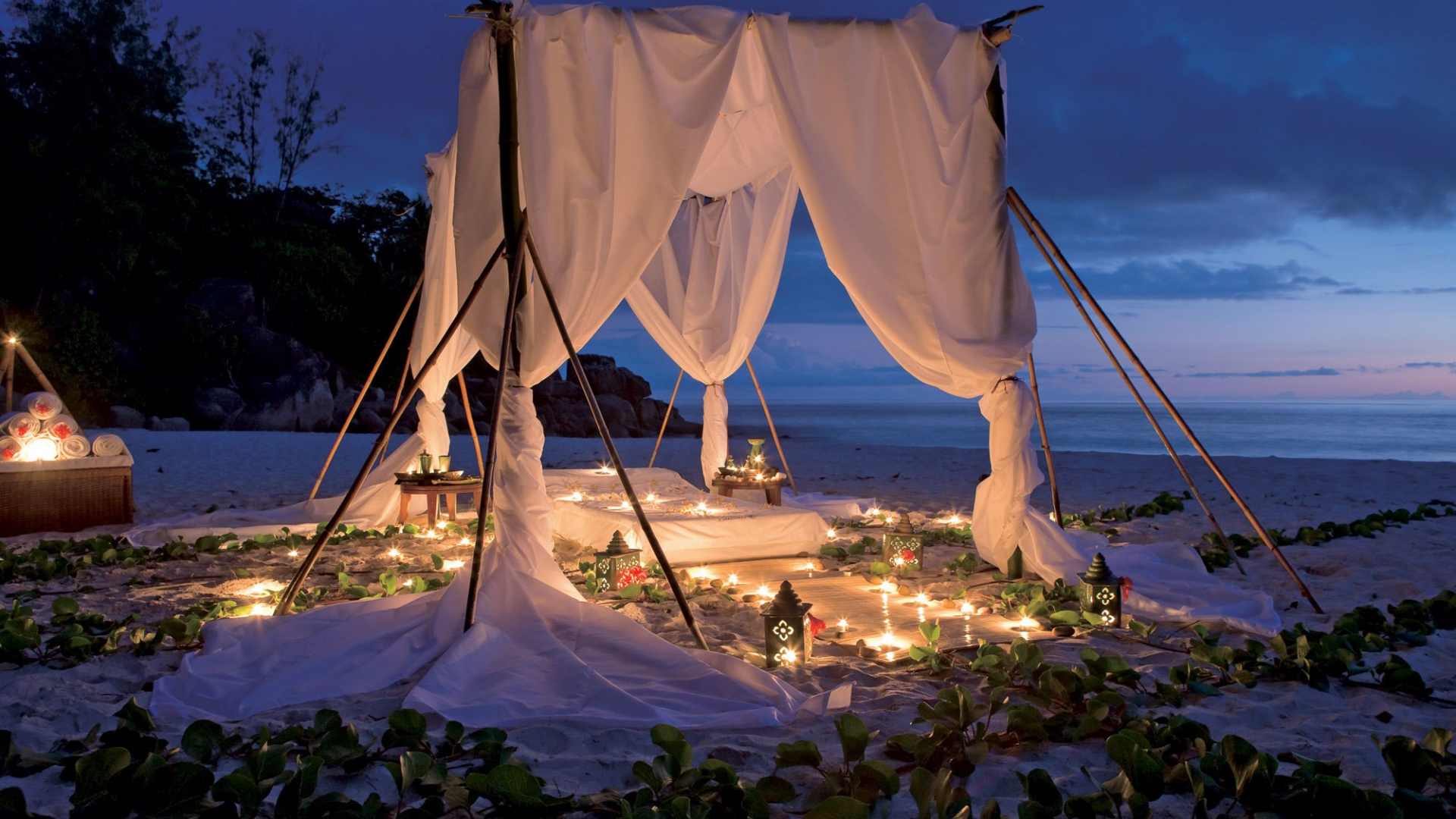 Обои романтичное место, роман, отпуск, море, вечер в разрешении 1920x1080