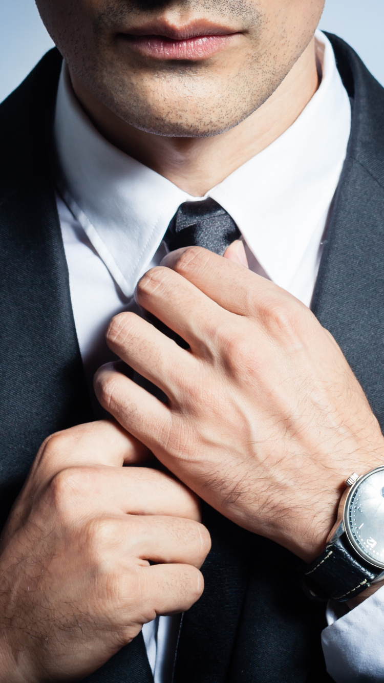 Обои Мужская Подлинная Кожаный Браслет, официальная одежда, рубашка, галстук, Lederarmband в разрешении 750x1334