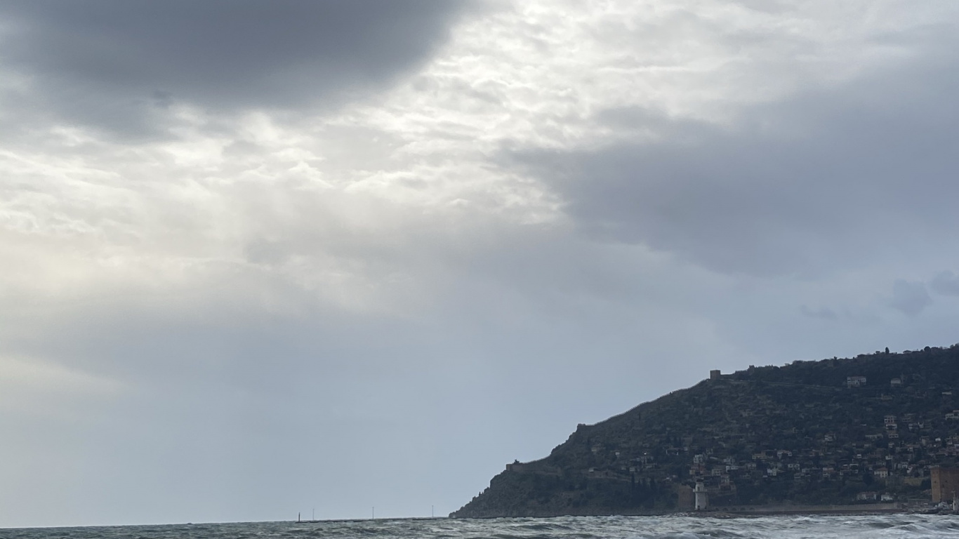 Обои море, облако, вода, пляж, горизонт в разрешении 1366x768