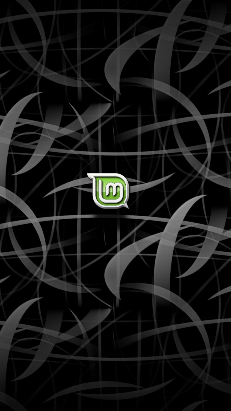 Обои linux, ubuntu, черный, узор, текст в разрешении 750x1334