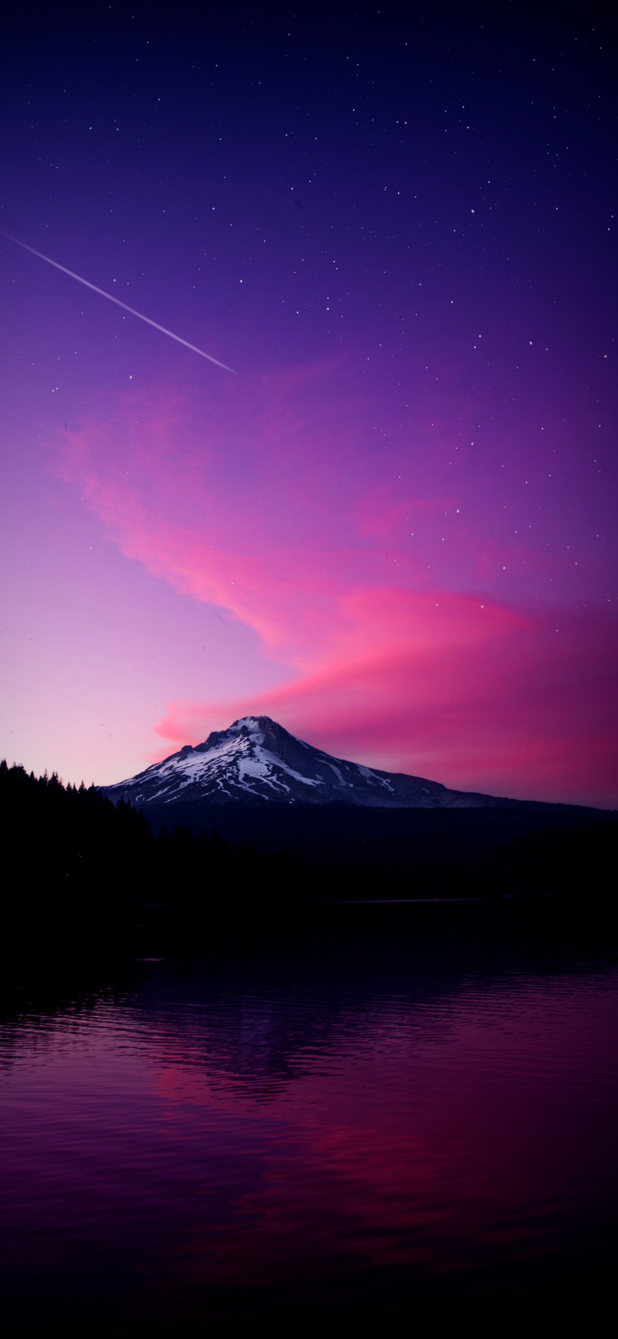 Обои природа, гора, туманная гора, вода, атмосфера в разрешении 1242x2688