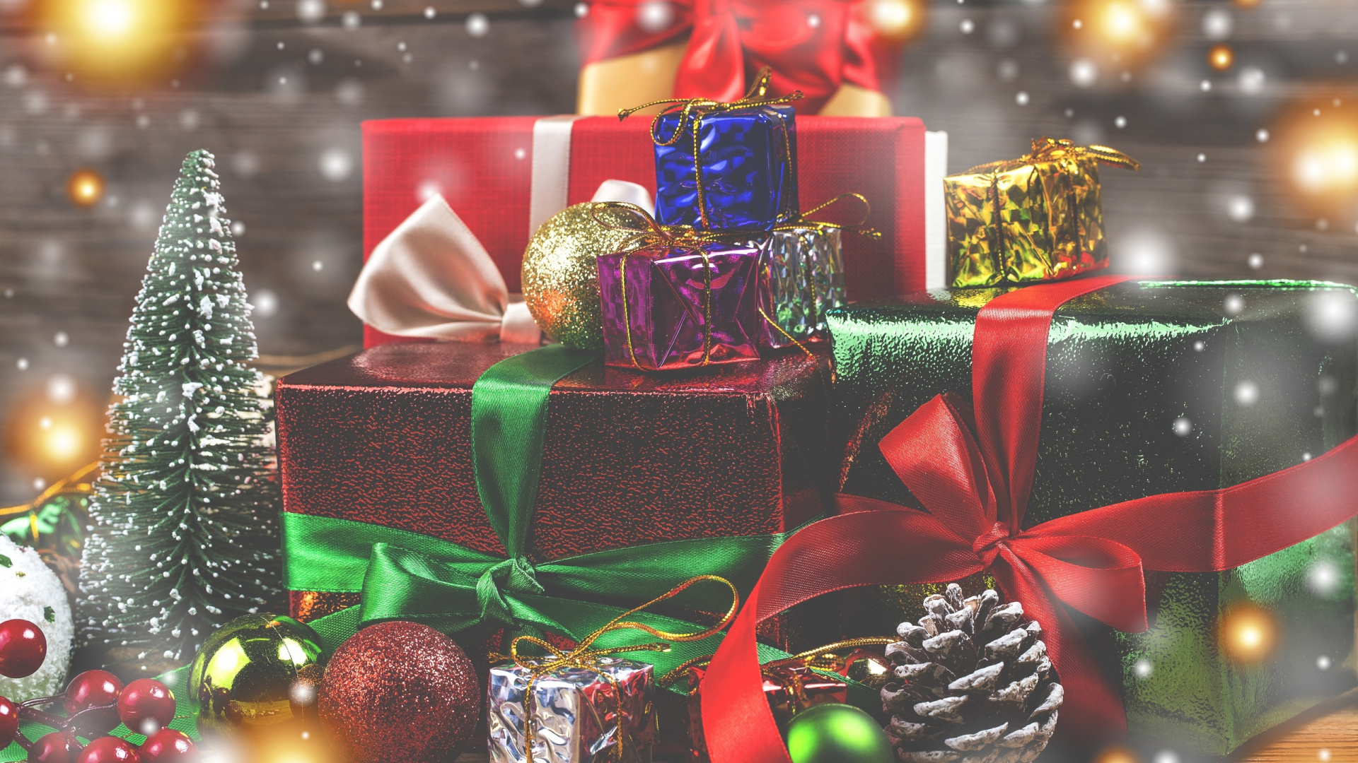 Обои рождественский орнамент, Рождественский день, Новый год, Рождество, Рождественские украшения в разрешении 1920x1080