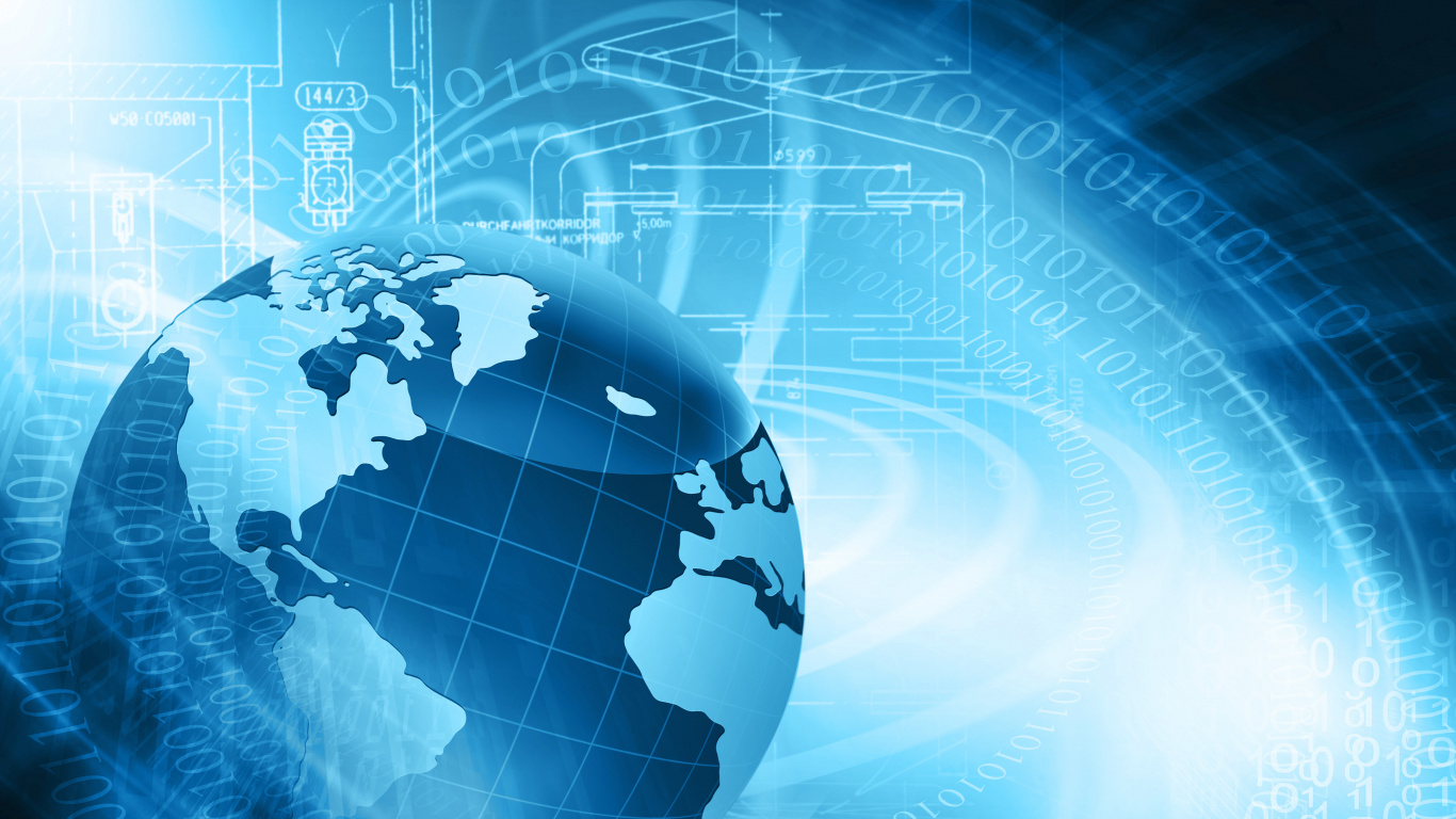 Обои шар, мир, земля, технологии, ООО Comtronix в разрешении 1366x768