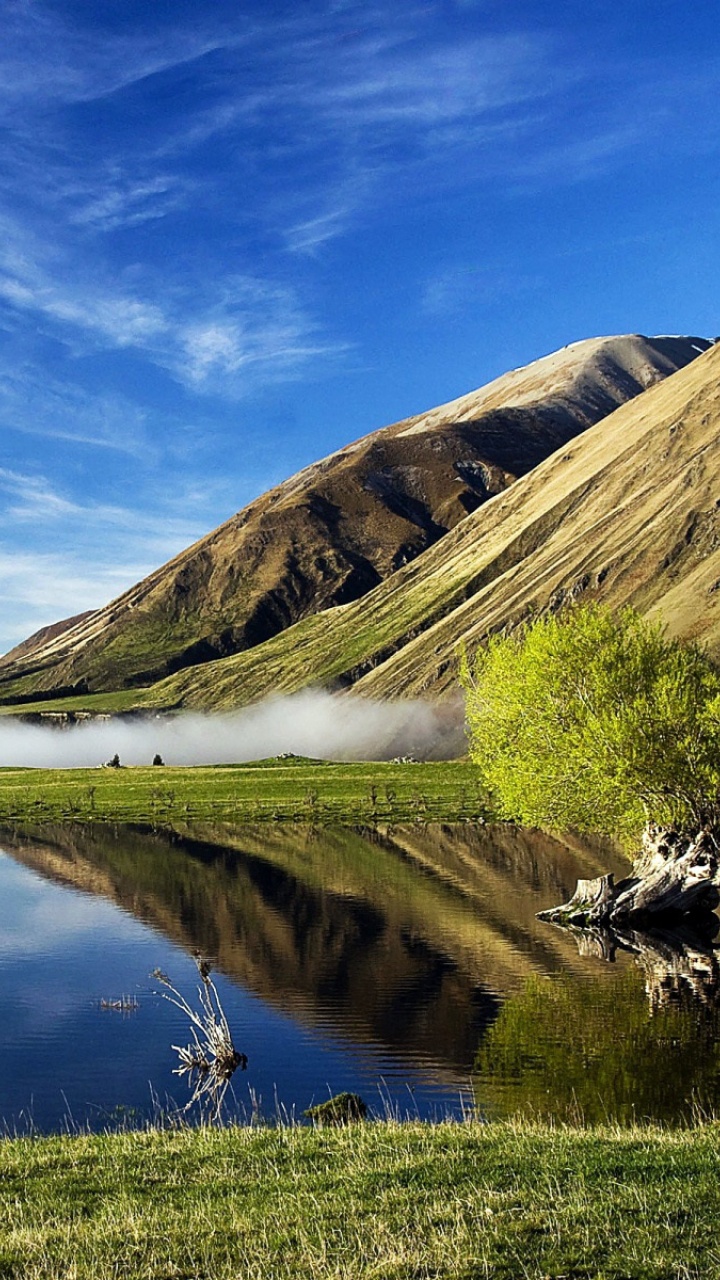 Обои природный ландшафт, природа, отражение, вода, гора в разрешении 720x1280