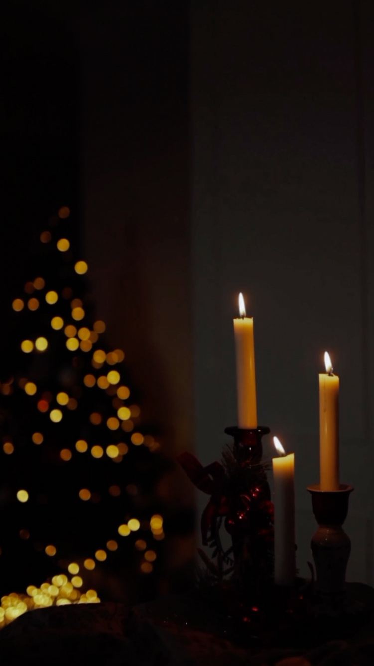 Обои Рождество, Создайте, свеча, елка, воск в разрешении 750x1334