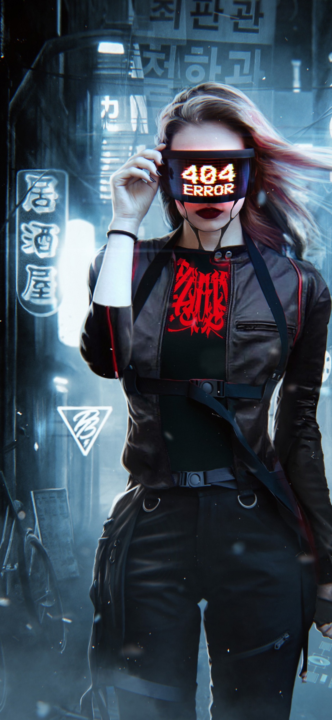 Обои 404 ошибка девушка, андроид, рукав, прохлада, развлечение в разрешении 1125x2436