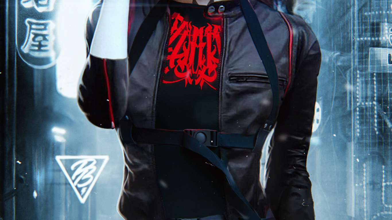 Обои 404 ошибка девушка, андроид, рукав, прохлада, развлечение в разрешении 1366x768