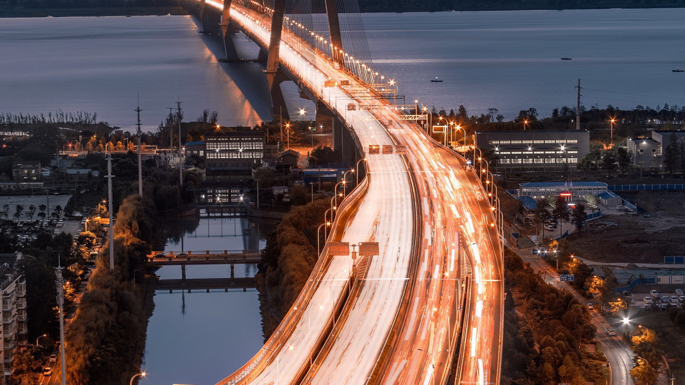 Обои городской пейзаж, фильтр объектива, объектив, вода, дневное время в разрешении 1366x768