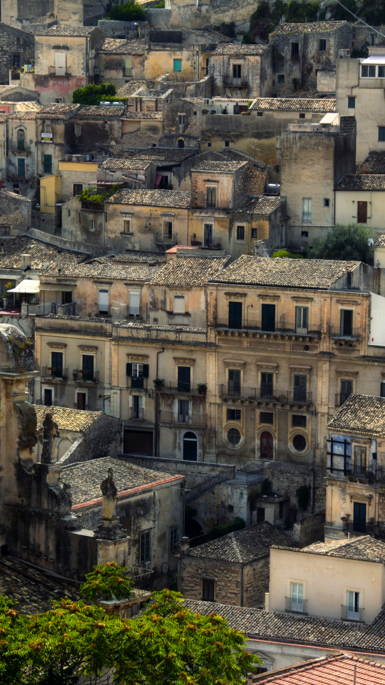 Обои Модика, городок, город, городской район, соседство в разрешении 750x1334