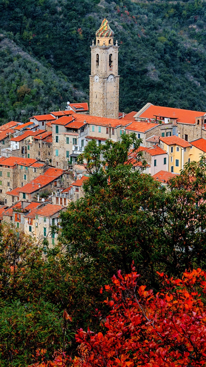 Обои Кастель-Витторио, городок, дерево, растение, деревня в разрешении 720x1280