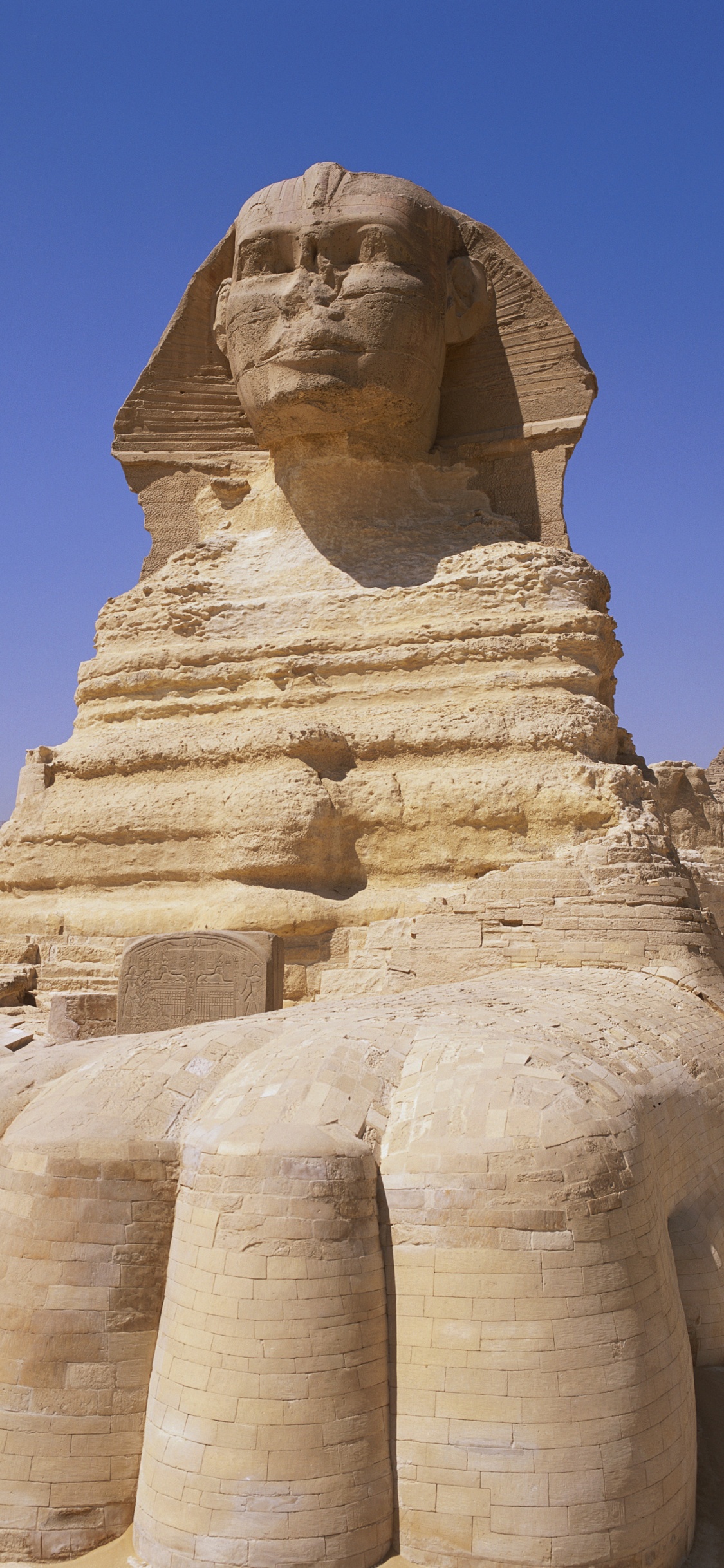 Обои Великий Сфинкс Гизы, египетская пирамида, пирамида, историческое место, древняя история в разрешении 1125x2436