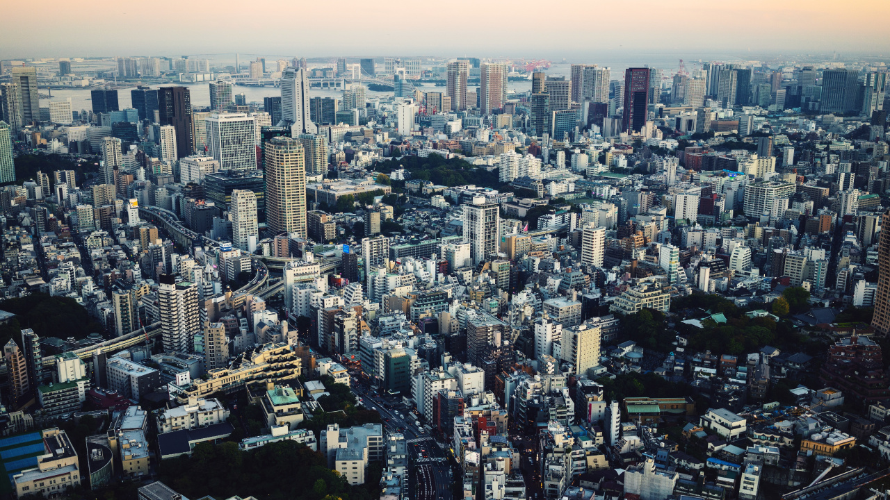 Обои Токио, городской пейзаж, город, метрополия, городской район в разрешении 1280x720