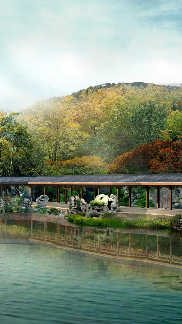 Обои пейзаж, природа, вода, отражение, водный путь в разрешении 720x1280