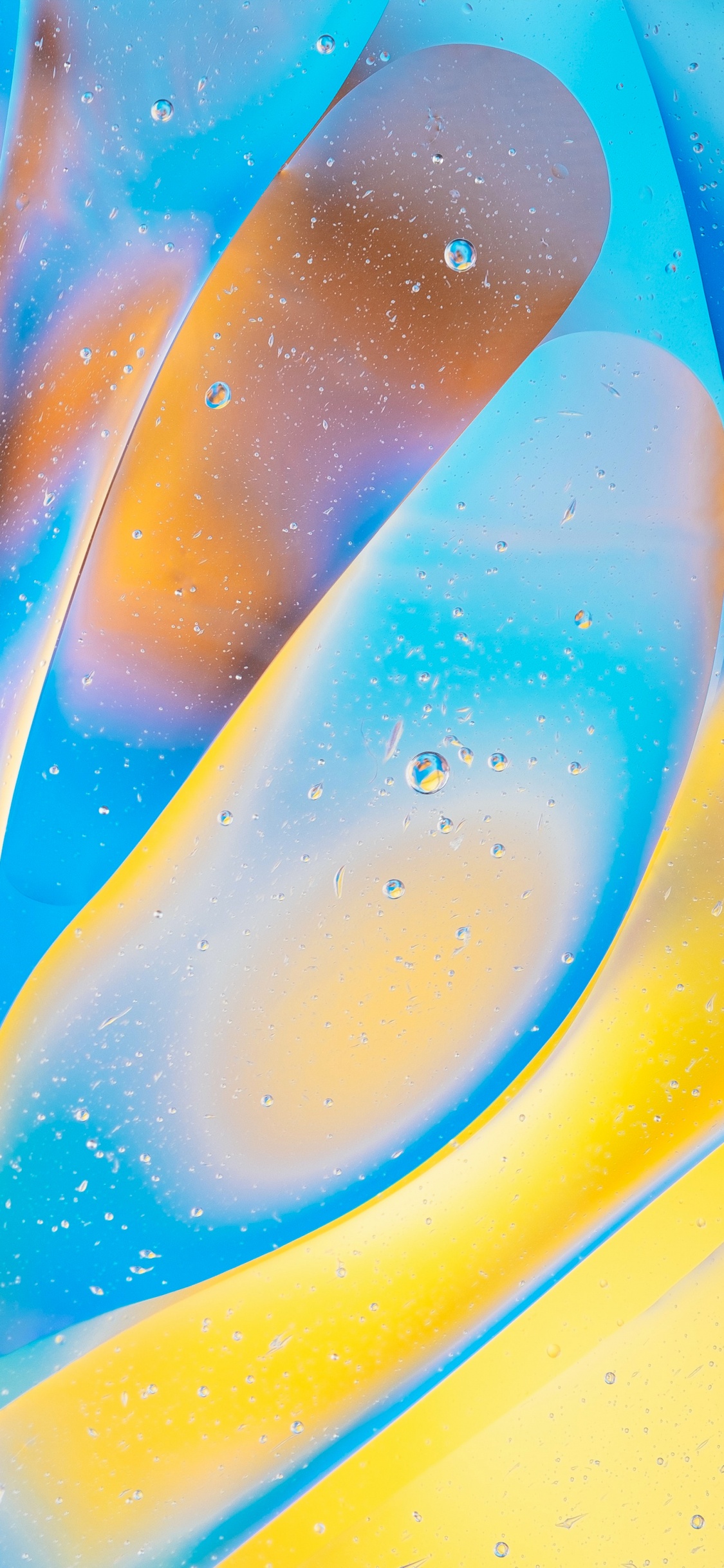 Обои вода, красочность, желтый, атмосфера, астрономический объект в разрешении 1125x2436