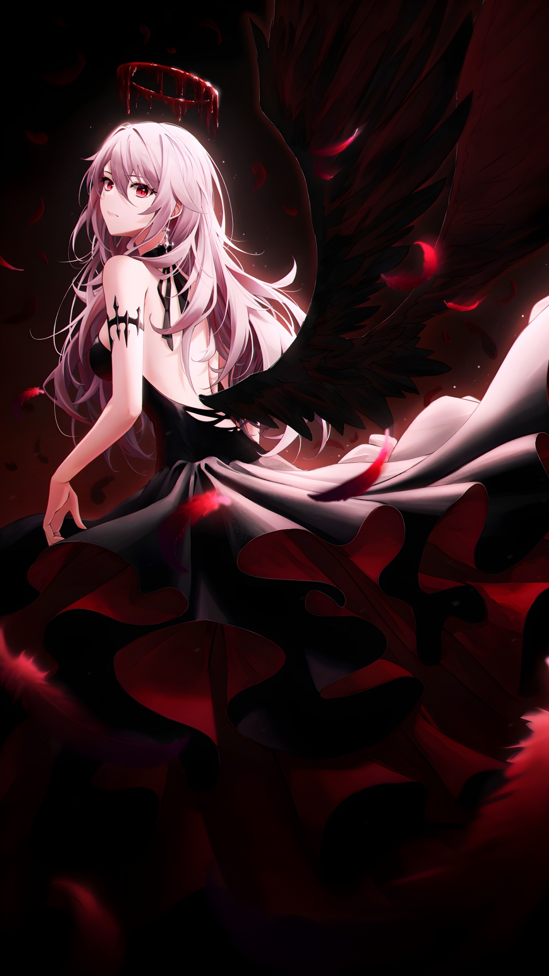 Обои растение, мультфильм, пурпурный цвет, арт, темнота в разрешении 1080x1920