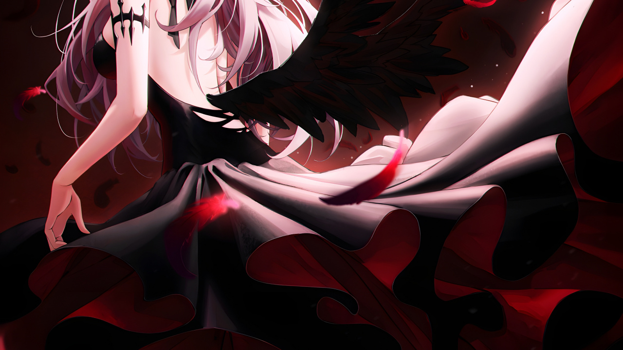 Обои растение, мультфильм, пурпурный цвет, арт, темнота в разрешении 1280x720