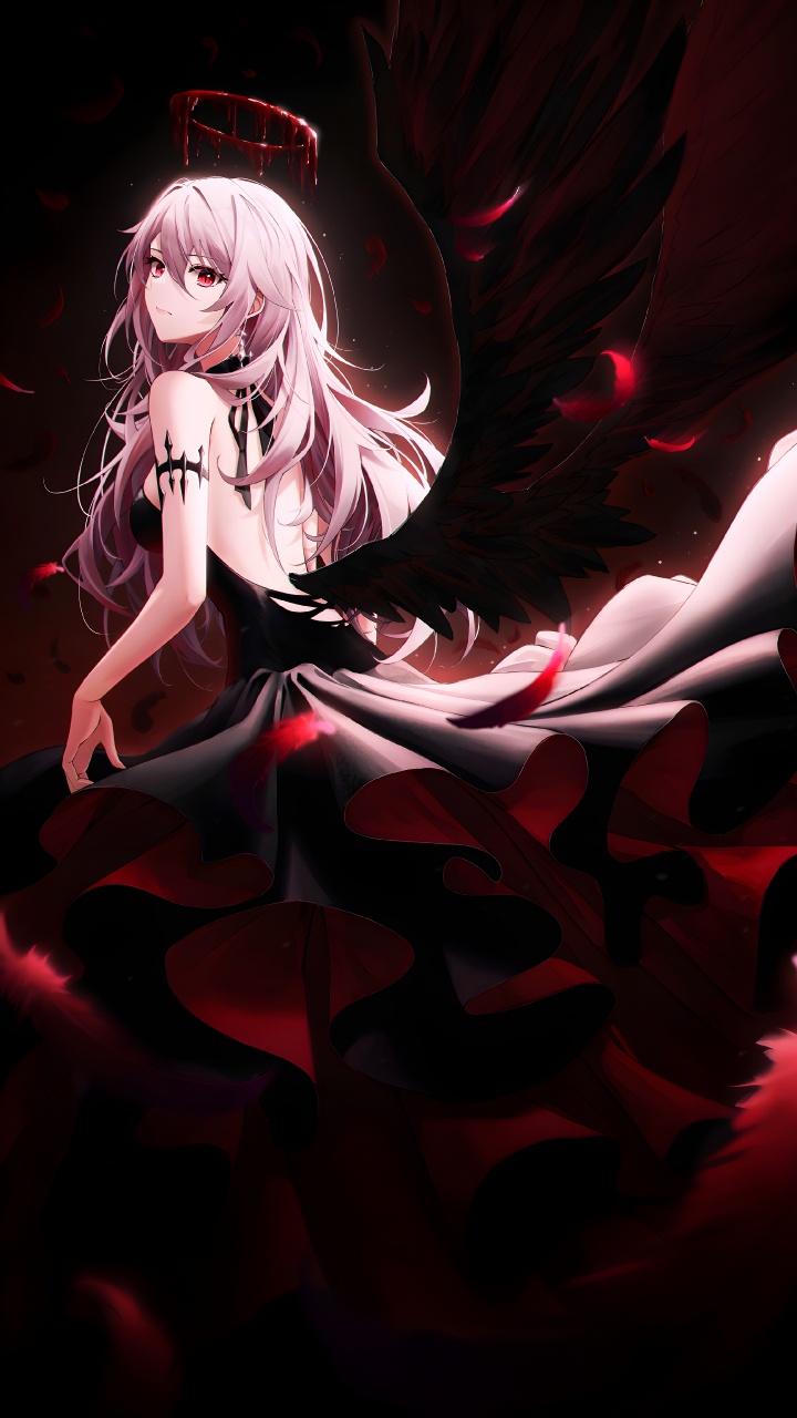 Обои растение, мультфильм, пурпурный цвет, арт, темнота в разрешении 720x1280