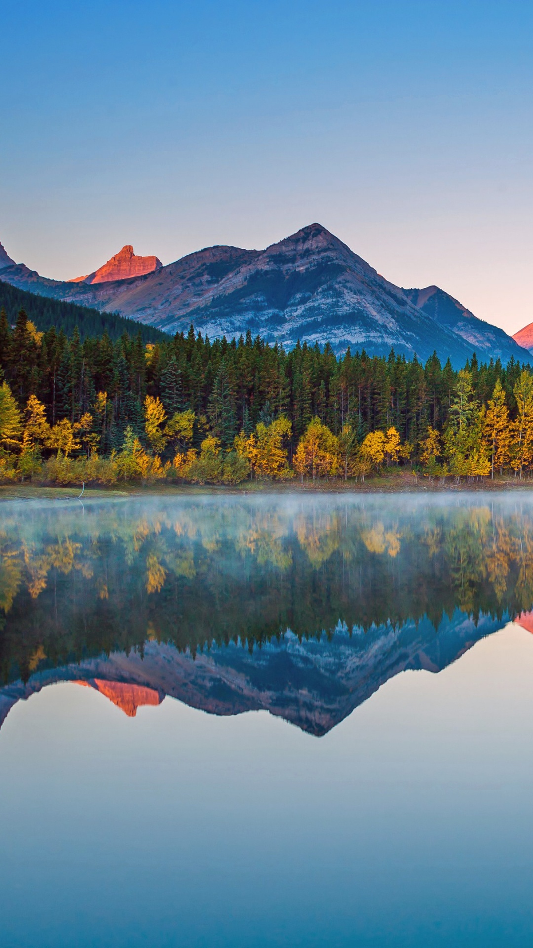 Обои отражение, природа, гора, дикая местность, озеро в разрешении 1080x1920