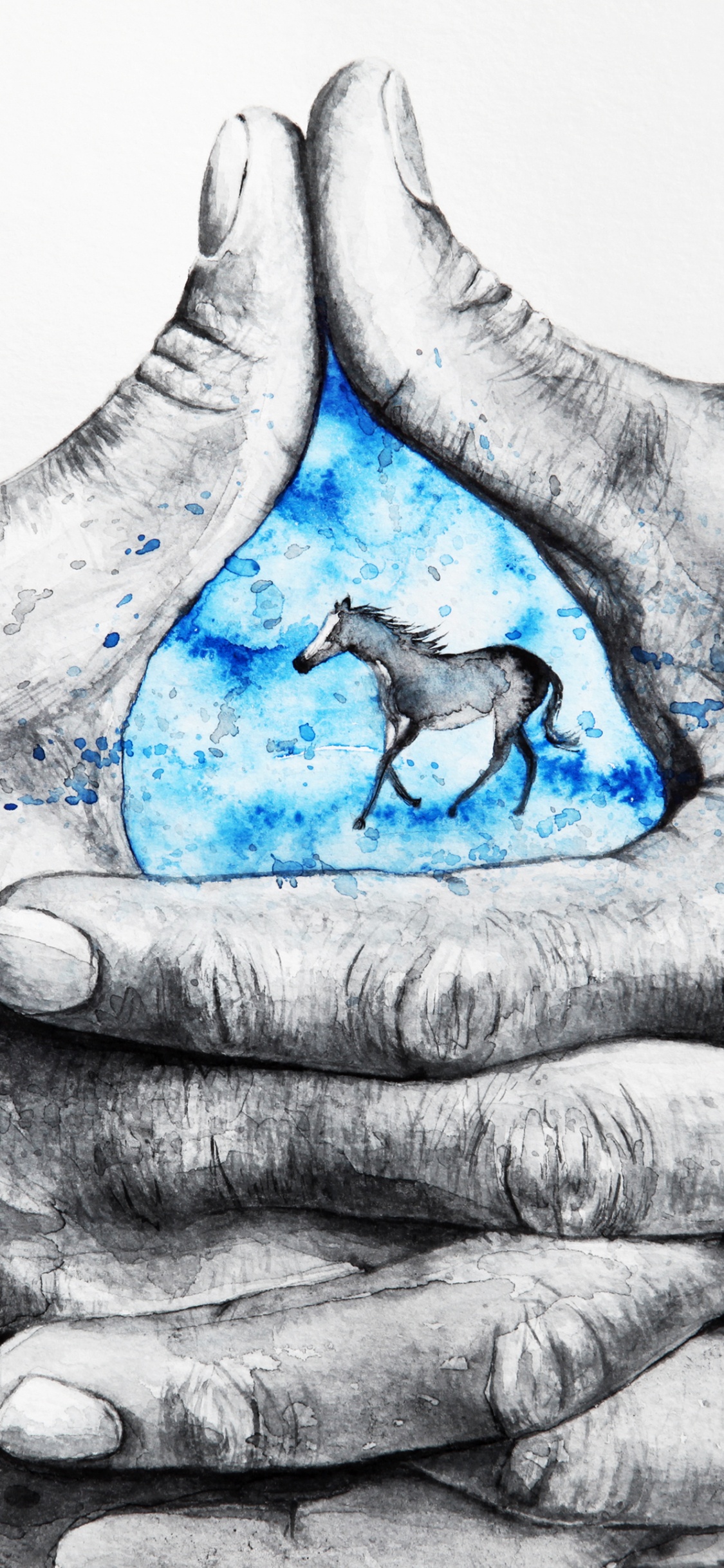 Обои живопись, акварельная живопись, арт, артист, иллюстрация в разрешении 1125x2436