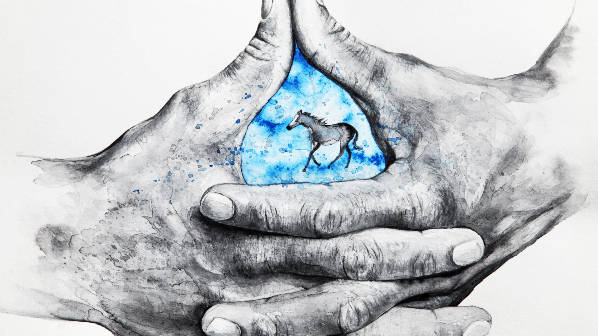 Обои живопись, акварельная живопись, арт, артист, иллюстрация в разрешении 1920x1080