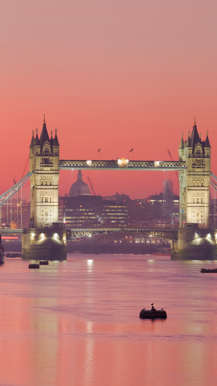 Обои тауэрский мост, лондонский Тауэр, река темза, линия горизонта, городской пейзаж в разрешении 720x1280