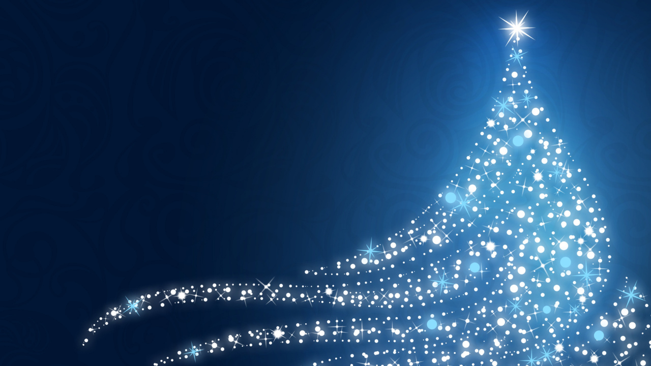 Обои Рождественский день, синий, елка, Рождественские украшения, дерево в разрешении 1280x720