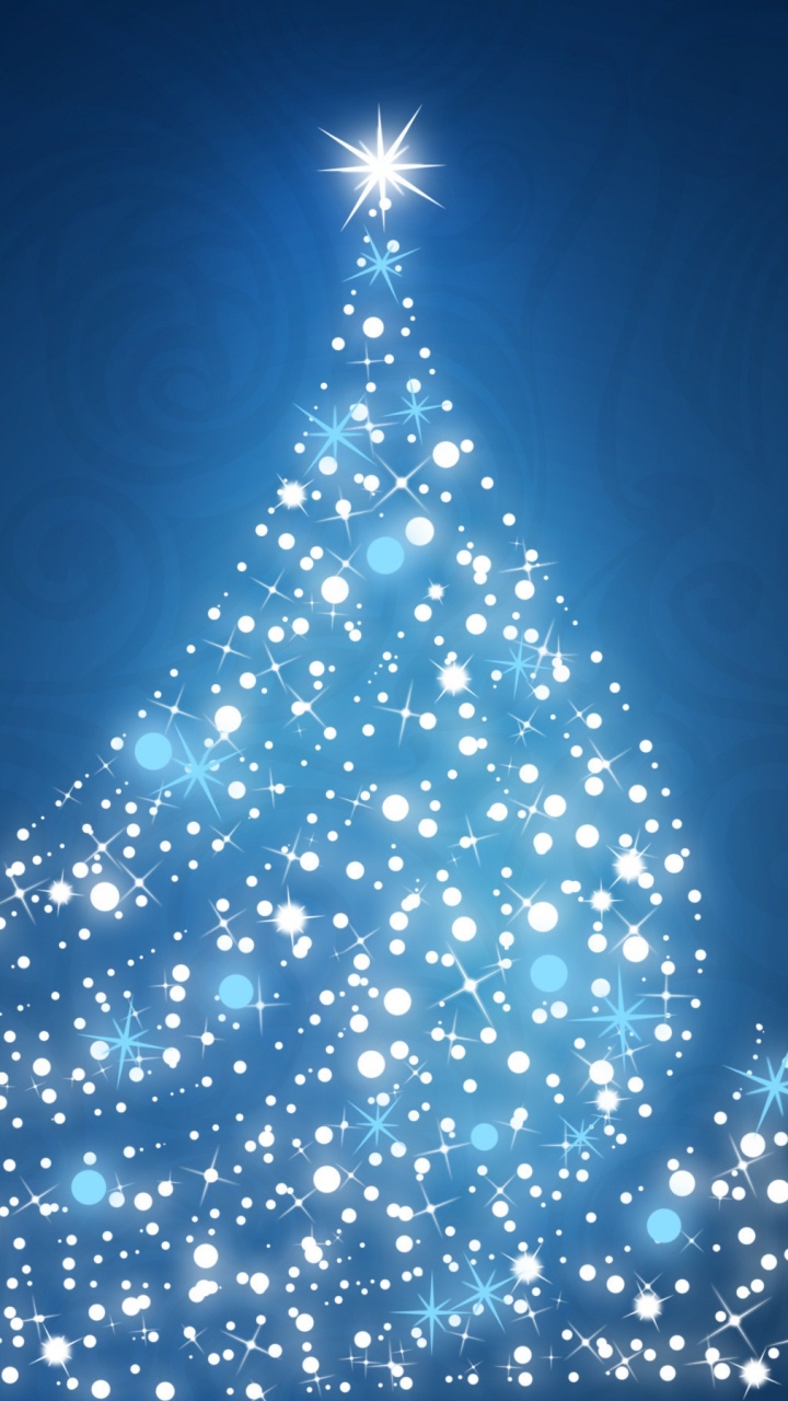 Обои Рождественский день, синий, елка, Рождественские украшения, дерево в разрешении 720x1280