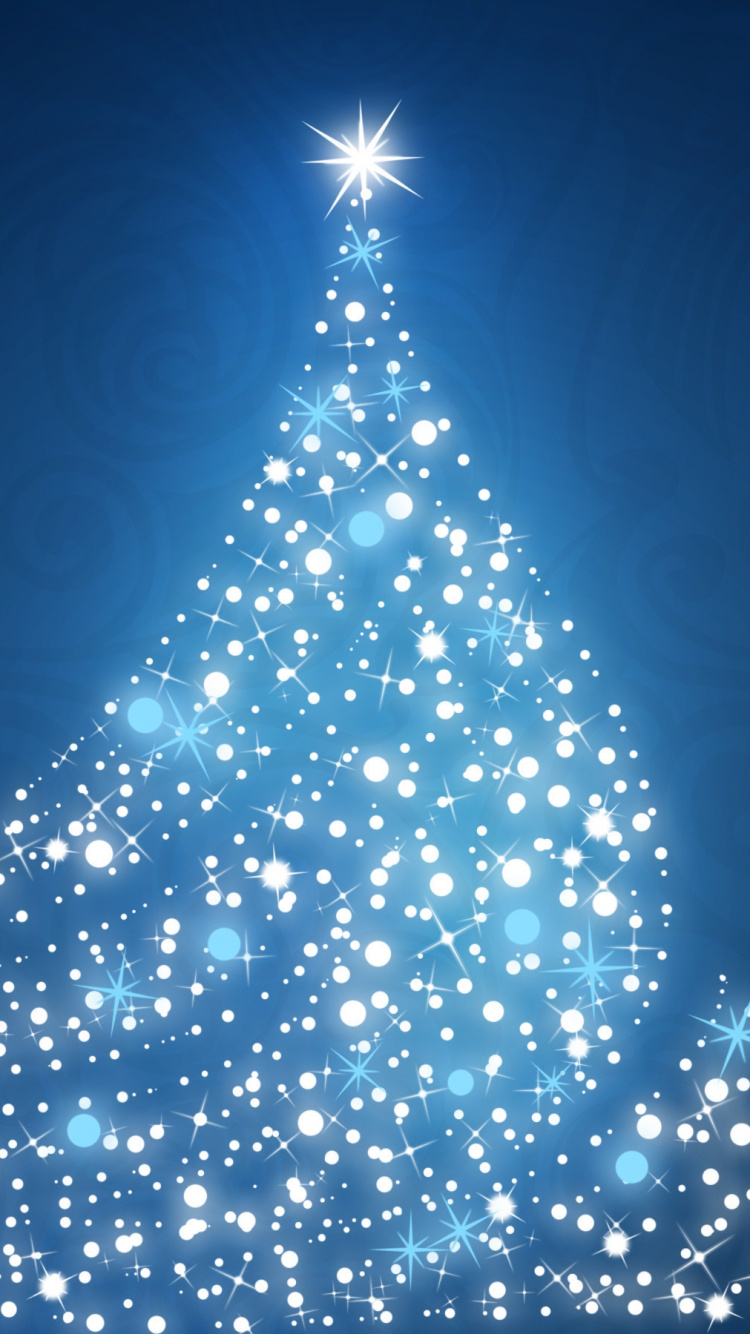Обои Рождественский день, синий, елка, Рождественские украшения, дерево в разрешении 750x1334